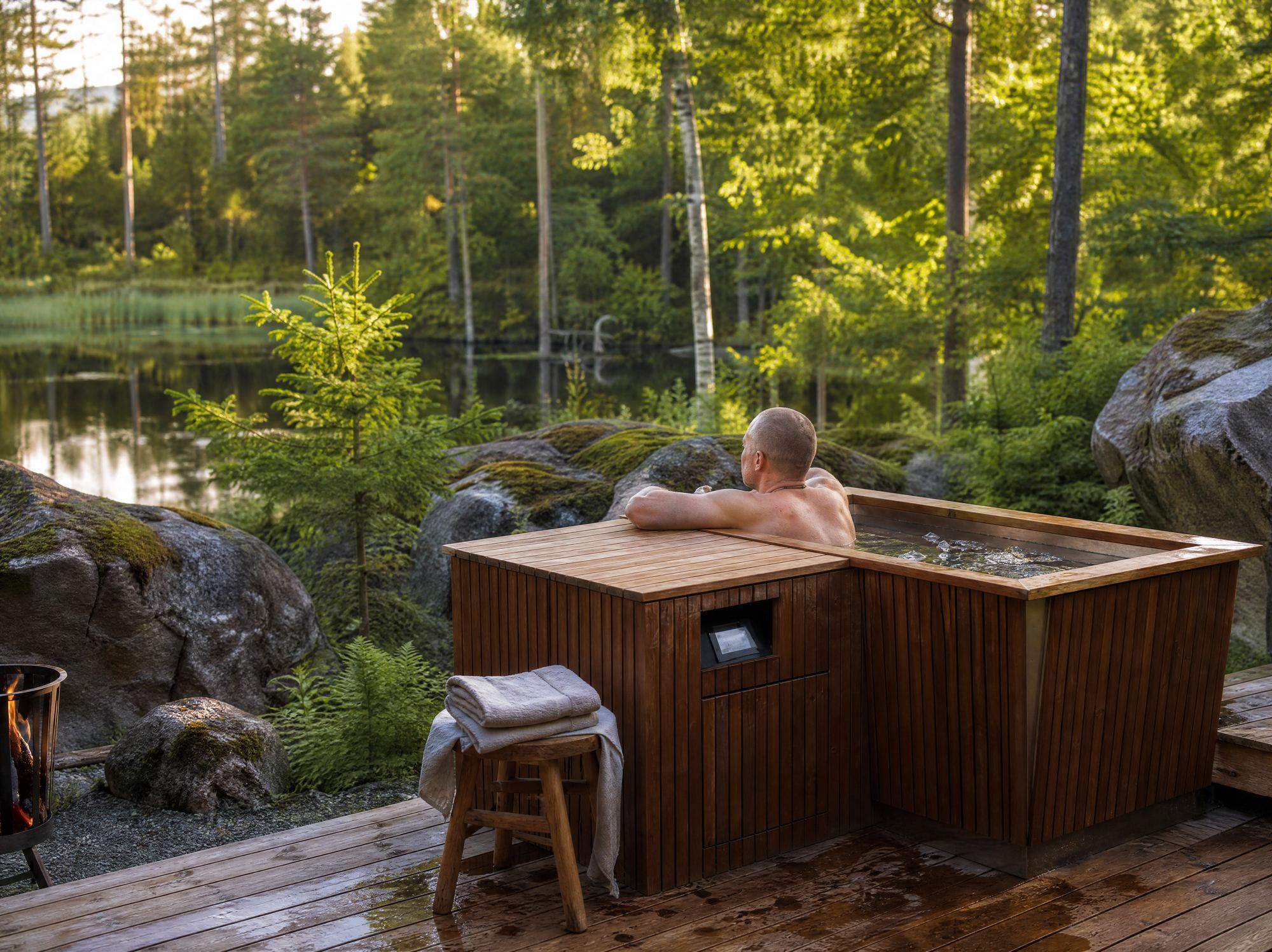 Immersion en bain froid extérieur