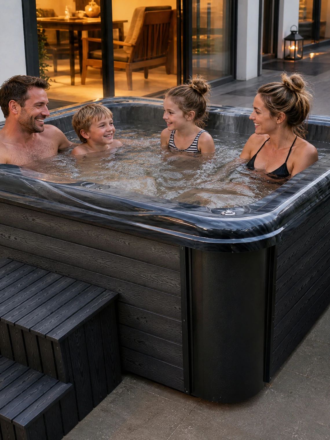 Famille dans un bain nordique